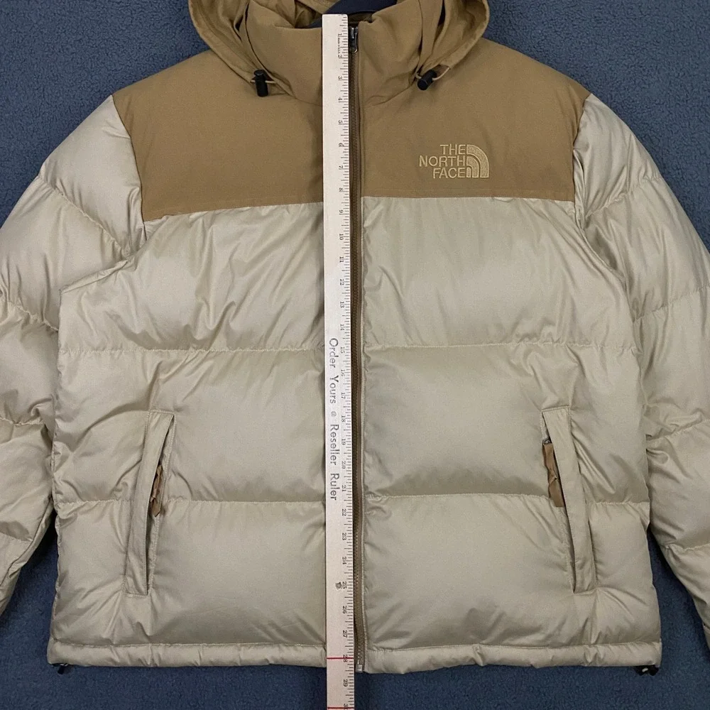 North Face 1996 Colorblock Down Puffer Jacket Mens XL Pale Wheat Retro NF0A3YRJ